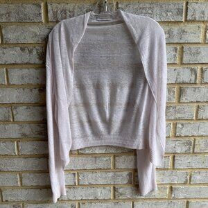 Stefanel Long Sleeve Open Front Fine Knit Cardigan Sweater  Women's Size L.